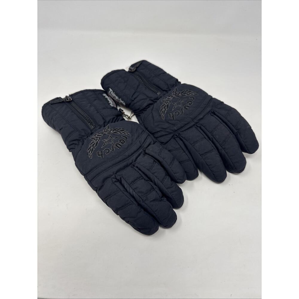 Reusch Softshell Ski Snowboard Gloves Black Size 8.5 Thinsulate‎ C1 Vintage